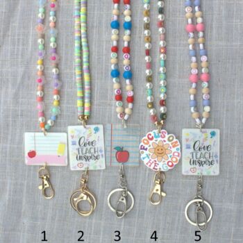 Thank You Teacher Lanyard With Colourful Card Holder – End Of Term Gift, 2 of 8
