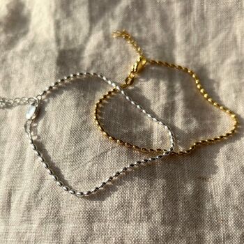 Katy Sterling Silver Oval Bead Bracelet, 3 of 3