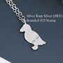 Sterling Silver Puffin Bird Pendant Necklace, thumbnail 3 of 10