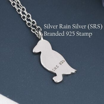 Sterling Silver Puffin Bird Pendant Necklace, 3 of 10