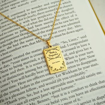 Pride And Prejudice Book Pendent Necklace, 2 of 5