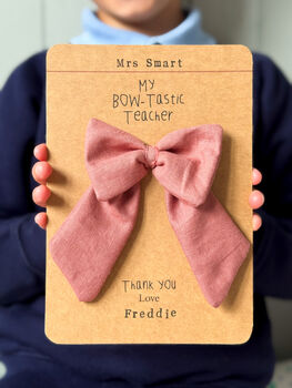 Personalised Thankyou Teacher Bow Card, 3 of 4