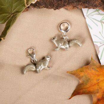 Enamelled Sterling Silver Squirrel Charm, 3 of 9