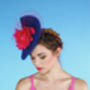 Navy Wedding And Races Hat 'Mademoiselle Butterfly', thumbnail 2 of 8