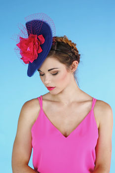 Navy Wedding And Races Hat 'Mademoiselle Butterfly', 2 of 8