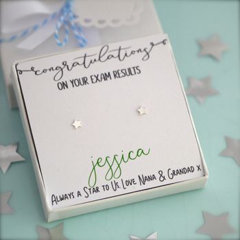 Sterling Silver Congratulations Earrings, 11 of 12