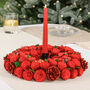 Red Rose Christmas Candle Table Centrepiece, thumbnail 1 of 4