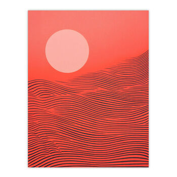 Desert Coral Pink Orange Sunset Abstract Wall Art Print, 6 of 6