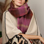 Wool Blend Cosy Checked Winter Scarf, thumbnail 4 of 8