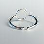 Sterling Silver Simple Circle Adjustable Ring, thumbnail 2 of 6