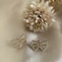 Gold Bow Knot Pearl Stud Earrings, thumbnail 1 of 5