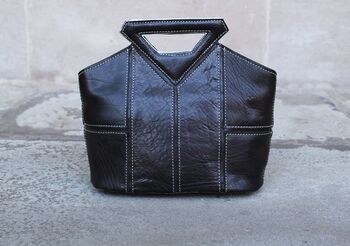 Leather Handbag Black Crossbody, 4 of 12