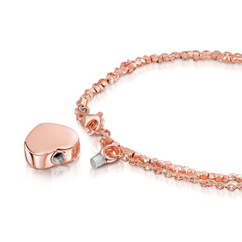Nugget Chain Heart Urn Ashes Bracelet – Rose Gold Plate, 2 of 7