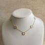 18 K Gold Plated Five Clover Necklace Gold White, thumbnail 3 of 5