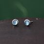 Sterling Silver Genuine Aquamarine Bezel Stud Earrings, thumbnail 8 of 12