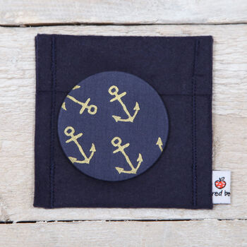 Nautical Anchor Fabric Handbag Mirror, 3 of 5