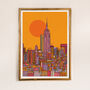 New York Empire State Building Yellow Art Print, thumbnail 1 of 3