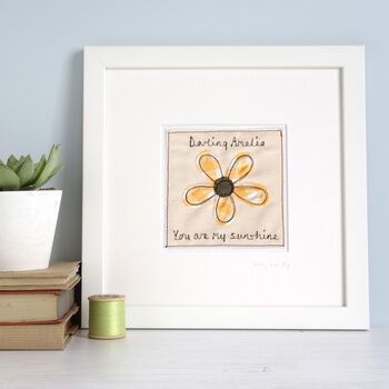Personalised Embroidered Flower Picture Gift For Her, 3 of 12