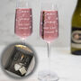 Pair Of Wedding Diamante Glass Flutes With Glass Heart, thumbnail 1 of 6
