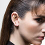 White Topaz Rose/Gold Plated Silver Triangle Ear Cuffs, thumbnail 5 of 9