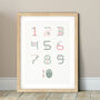 Boho Numbers Print Pink And Sage Green, thumbnail 1 of 4