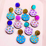 Pink And Purple, Leopard Print Drop Earrings, thumbnail 7 of 8