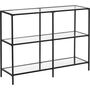 Console Table Coffee Table Tempered Glass Shelves, thumbnail 4 of 10