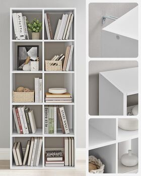 Ten Cube Storage Bookcase Room Divider Bookshelf, 4 of 9