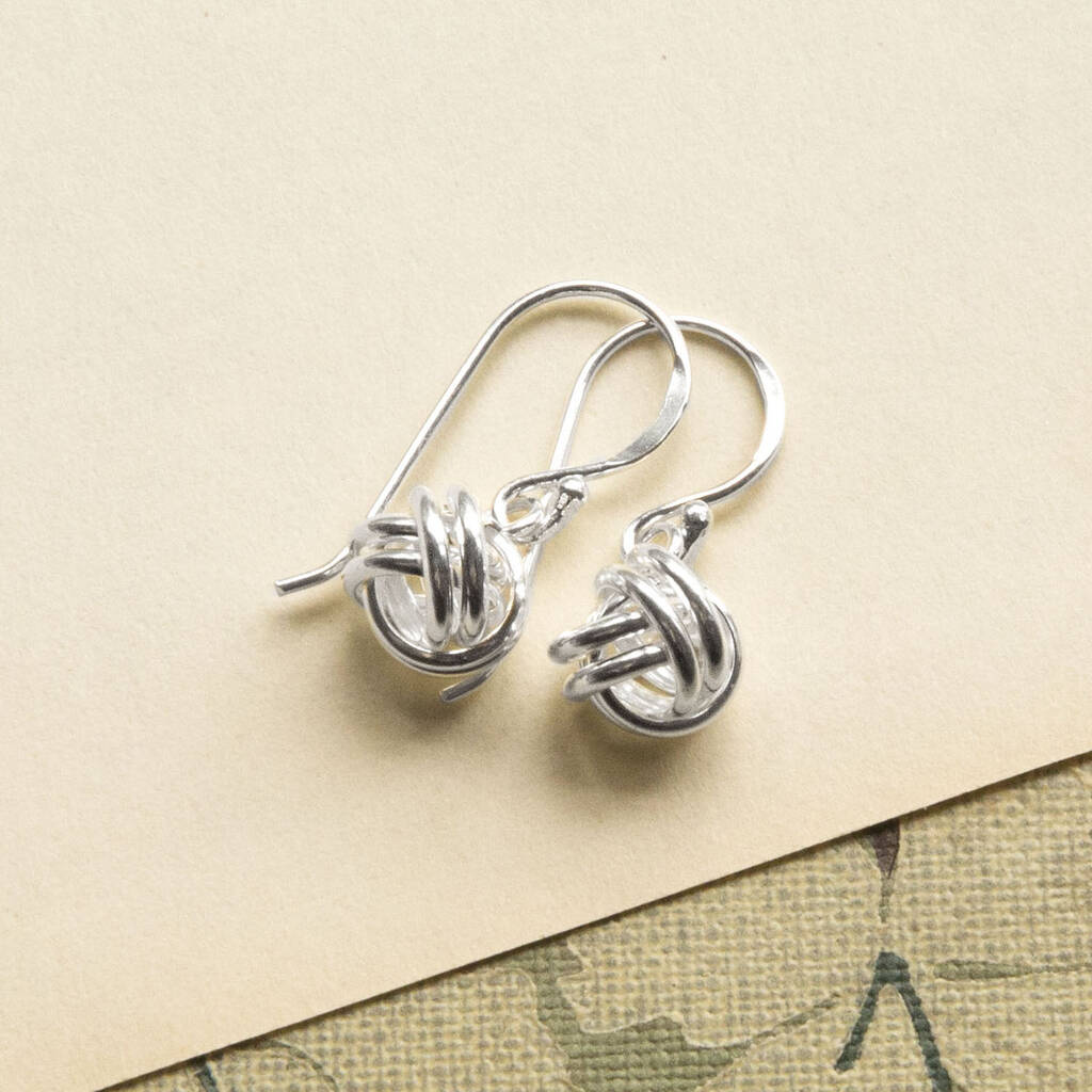 Sterling Silver Dangly Simple Knot Earrings By Martha Jackson Sterling ...
