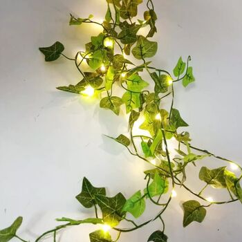 Handmade Battery Operated Ivy Garland LED Lights, 5 of 5