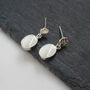 Mother Of Pearl And Coin Earring 9ct Gold Or Silver, thumbnail 3 of 3