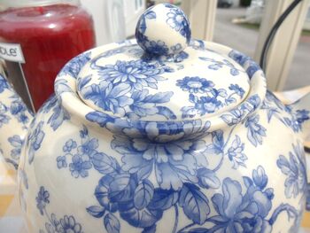 Six Cup Teapot In Blue Imari Peony Design, 3 of 6