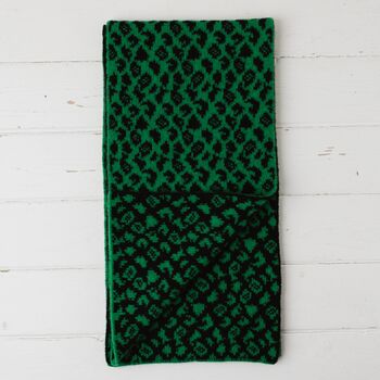 Leopard Lambswool Reversible Scarf, 9 of 12