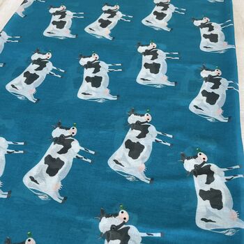 Turquoise Dairy Cow Print Scarf, 2 of 6