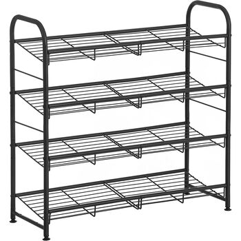 Four Tier Shoe Rack Stackable Storage Organiser Shelves, 2 of 7