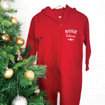 Personalised Believes Kids Christmas Onesie, 2 of 3