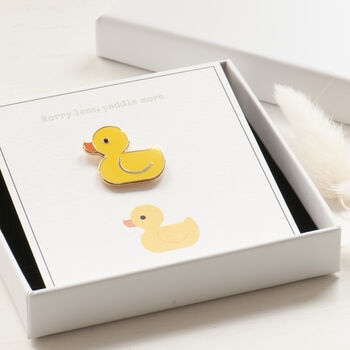 Duck Enamel Pin On Bespoke Giftcards, 5 of 12