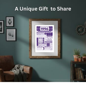 Personalised 30th Birthday Tennis Poster, Custom Sports Gift, 5 of 12