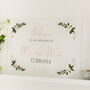 Floral Wedding Welcome Sign In Clear Acrylic, thumbnail 1 of 3