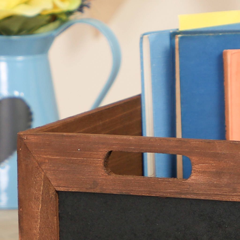 Vintage Wooden Chalkboard Storage Crate By Dibor