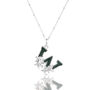 Solid Silver W Initial Necklace With Green Marble, thumbnail 1 of 6