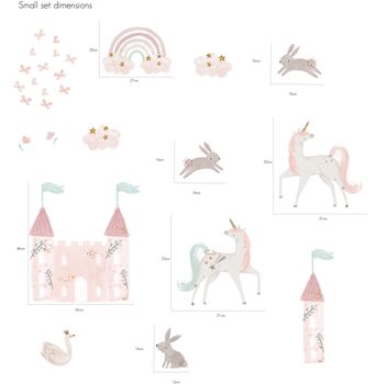 Watercolour Unicorn Fabric Wall Stickers, 2 of 3