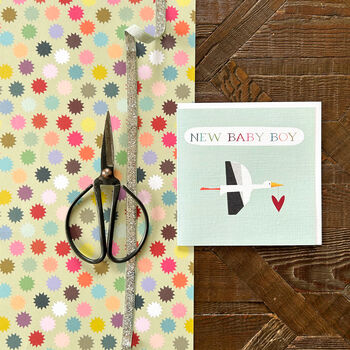 Blue Stork New Baby Boy Card, 3 of 3