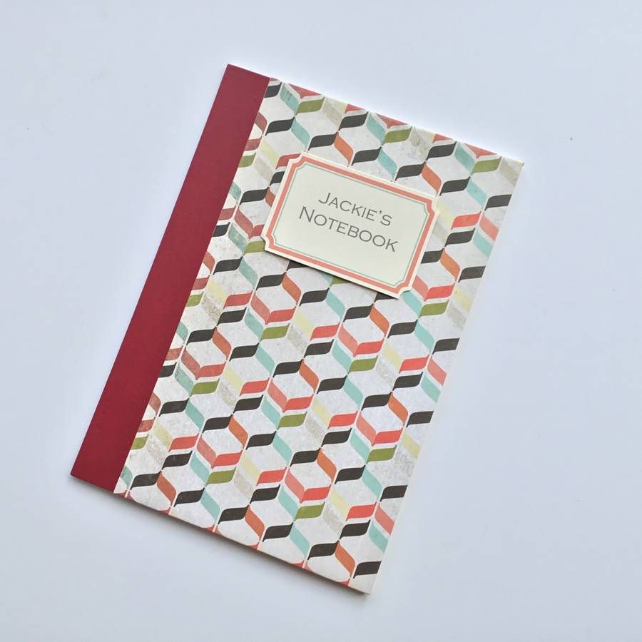 recycled personalised patterned notebooks by claryce design