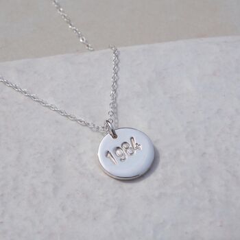 Personalised Hand Stamped Birth Year Necklace, 10 of 12