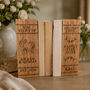 Personalised Portrait Solid Oak Wedding Bookends, Wedding Anniversary Gift, thumbnail 3 of 8