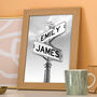 Personalised Couples Street Sign New Home Print, thumbnail 2 of 7