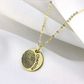 Personalised 9ct Solid Gold Fingerprint Round Charm, 4 of 6