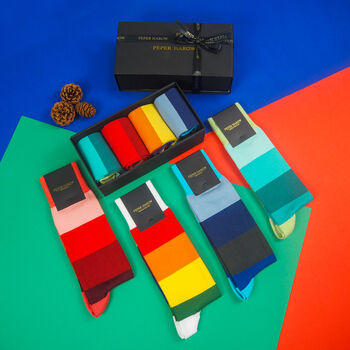 Block Stripe Men Socks Gift Box, 3 of 7