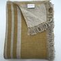 Milos Linen Blend Striped Blanket Mustard, thumbnail 10 of 11